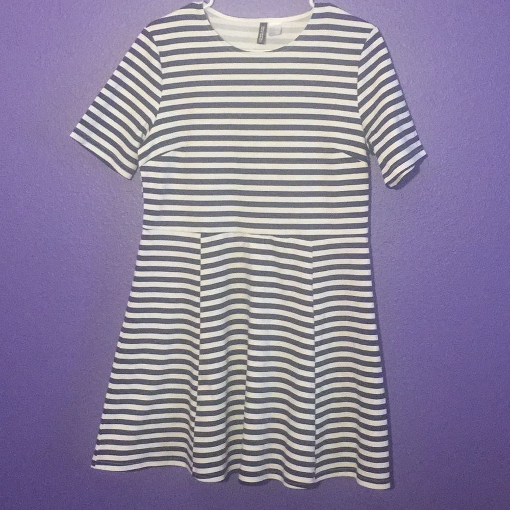 H&M Navy Blue and white stripped dress